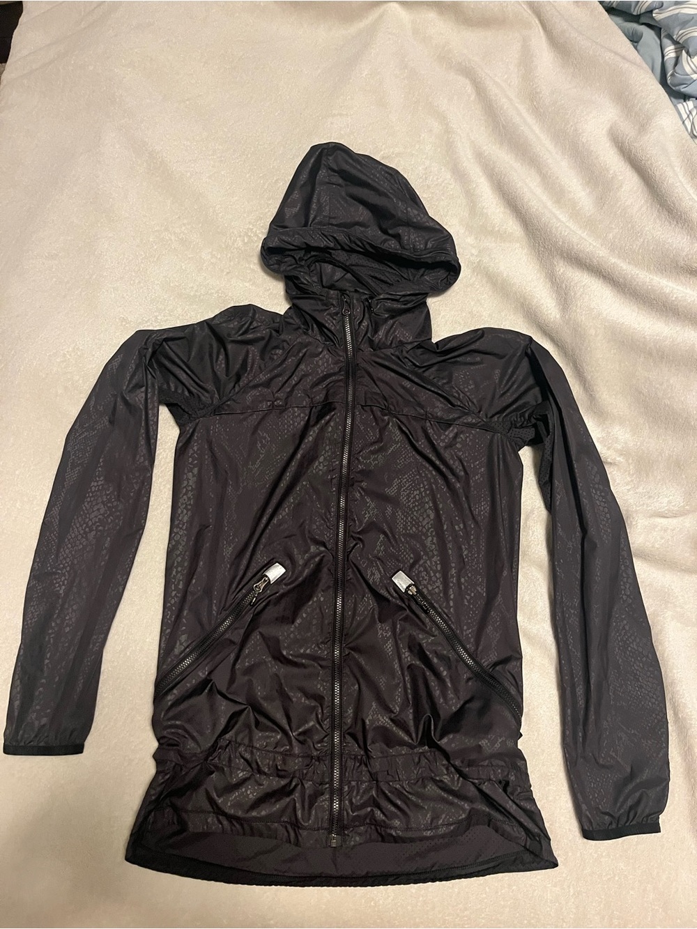 lululemon athletica Black Hooded Windbreaker Jacket